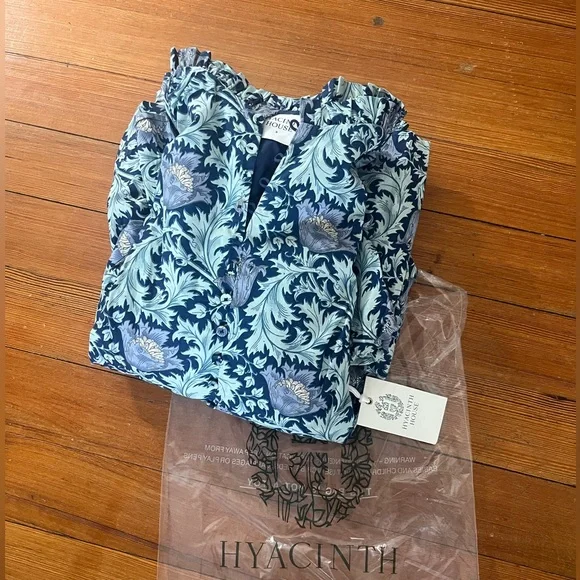 Hyacinth House Multi Blue Leafy Floral Mimi Midi Dress - brand new! - Picture 3 of 3